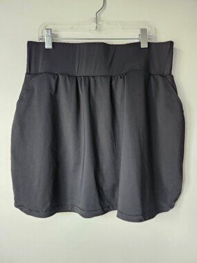 Black Satin Boxing Shorts Style Mini Skirt